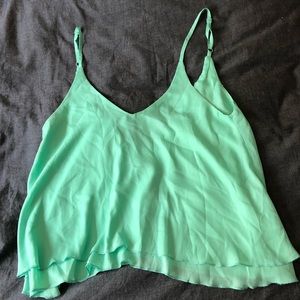 TOBI Mint Ruffle Tank